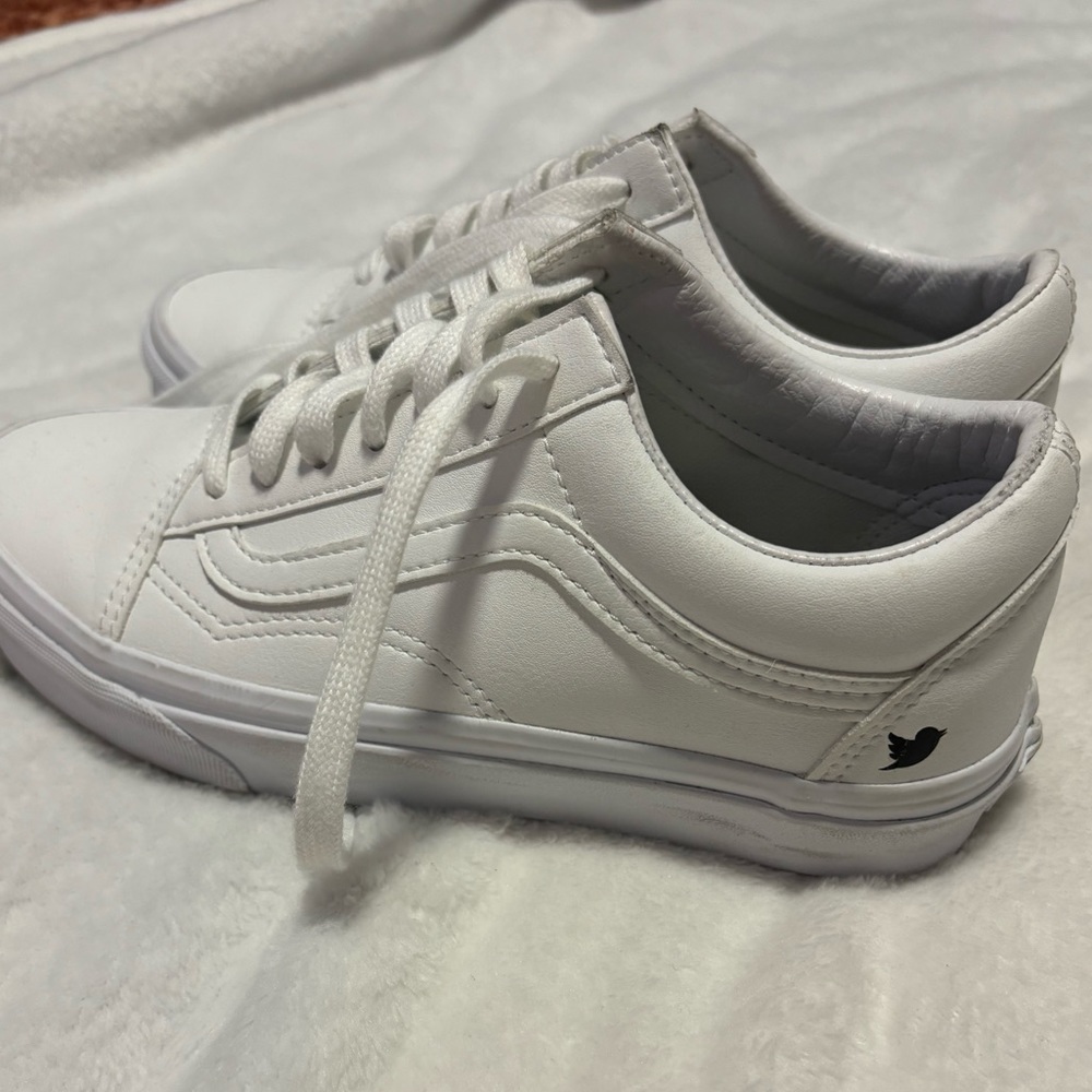 white vans with twitter logo